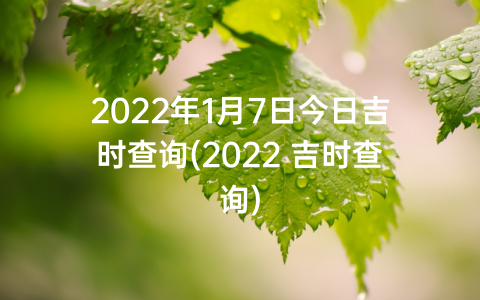 2022年1月7日今日吉时查询(2022 吉时查询)