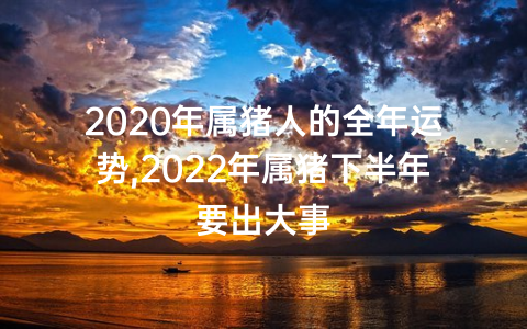 2020年属猪人的全年运势,2022年属猪下半年要出大事