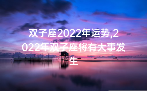 双子座2022年运势,2022年双子座将有大事发生