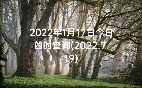2022年1月17日今日凶时查询(2022.7.19)