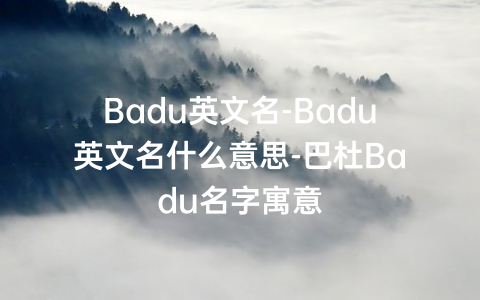 Badu英文名-Badu英文名什么意思-巴杜Badu名字寓意